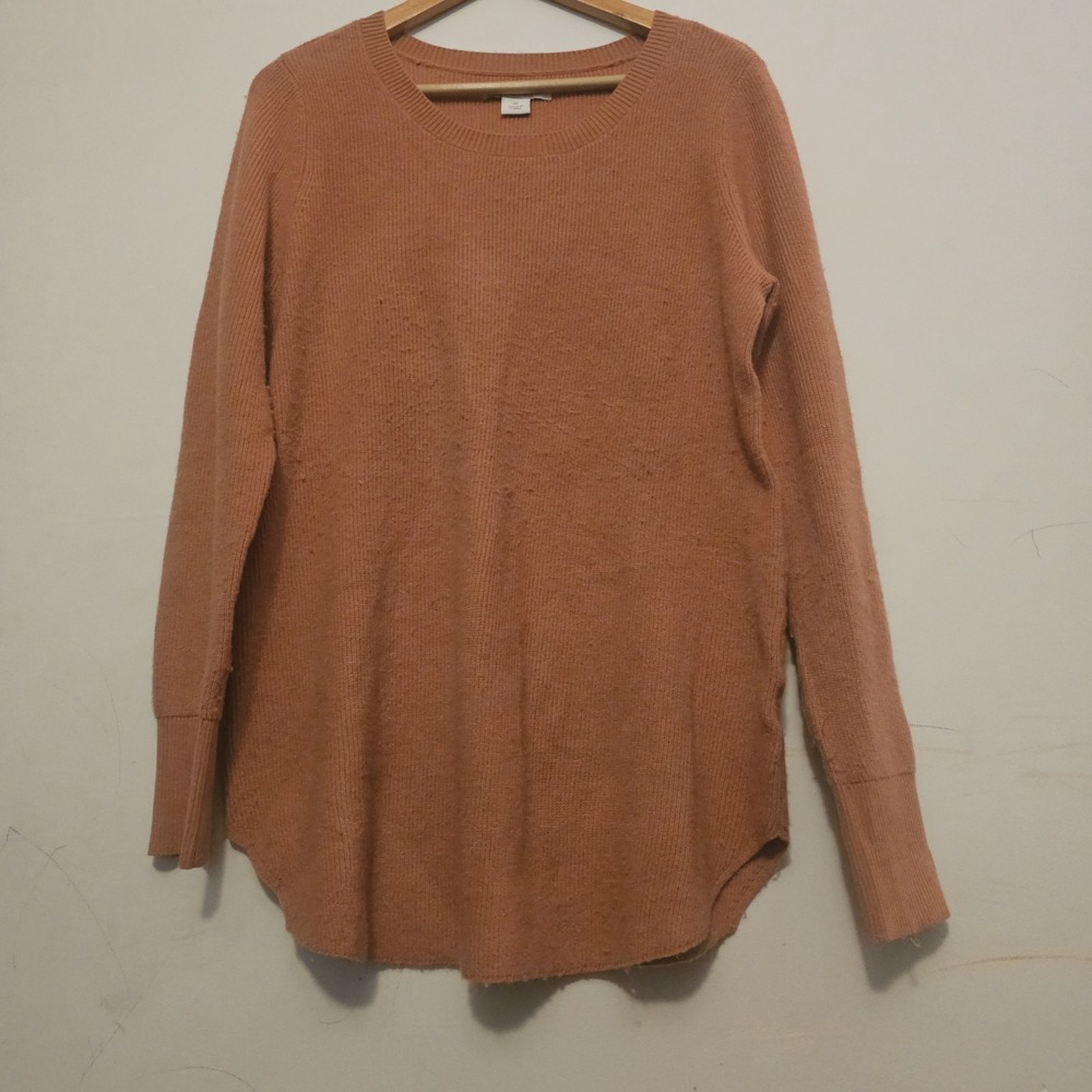 Natural Reflections‎ Tunic Sweater Womens Size M Rust Long Sleeve Rounded Hem